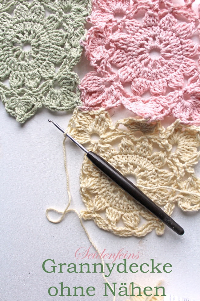 Die Midsommer Granny-Decke ohne nähen ! * Tutorial * crocheting the midsummer granny blanket without sewing !