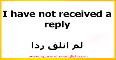 I have not received a reply    لم اتلق ردا