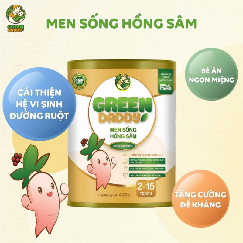 Green Daddy Sữa Men Sống Hồng Sâm 900g