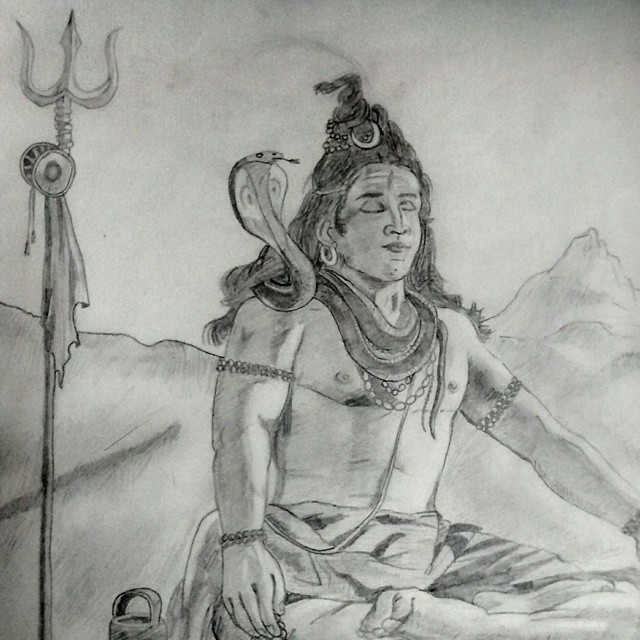 Pencil sketch speed drawing lord Shiva (shiv ji) - YouTube