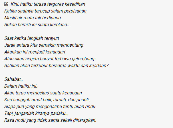 Puisi Perpisahan Untuk Kakak Kelas 3 Smp KT Puisi