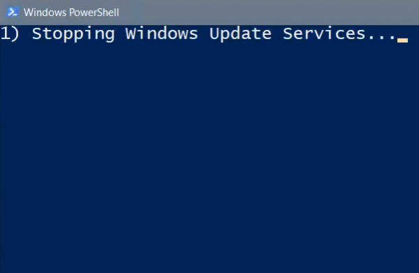 Restablecer secuencia de comandos de actualización de Windows