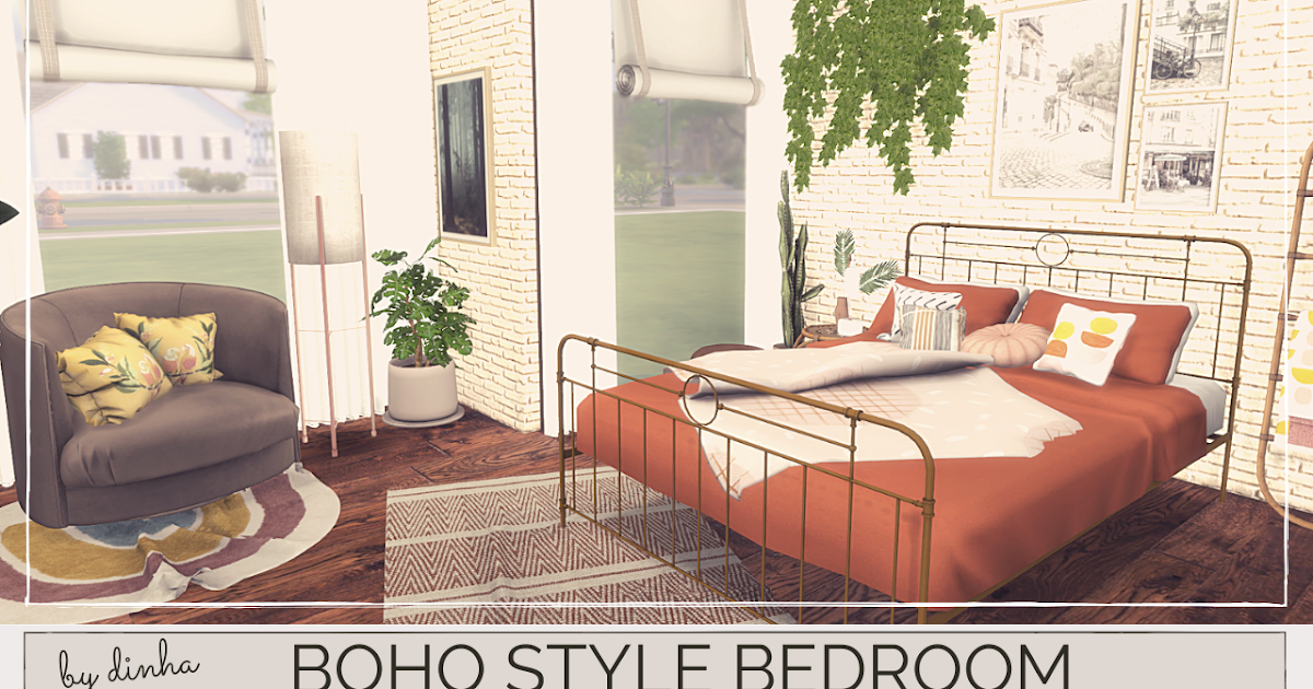 Susteen Missionær kind BOHO STYLE BEDROOM + DOWNLOAD + TOUR + CC CREATORS | The Sims 4 | - Dinha