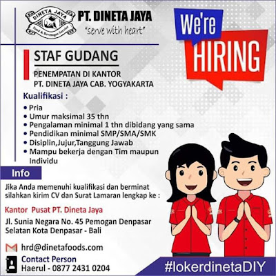 Lowongan Kerja PT. Dineta Jaya Cabang Yogyakarta - Lowongan Kerja