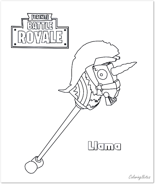 Fortnite Pickaxe Coloring Pages - Fortnite Coloring Pages Llama Free Printable