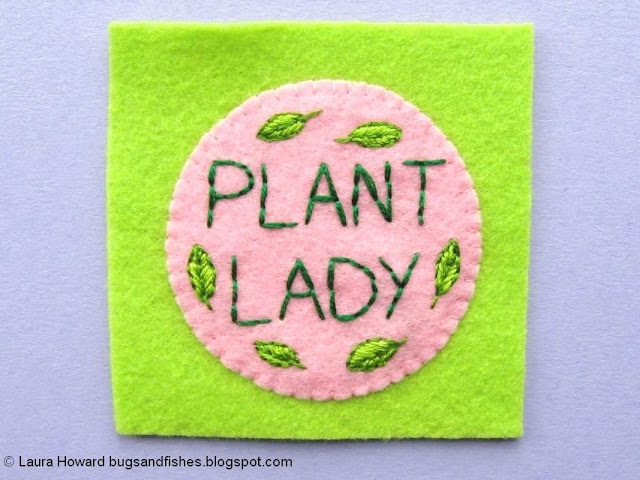 Felt Plant Lady Brooch Tutorial: sew it to green backing felt