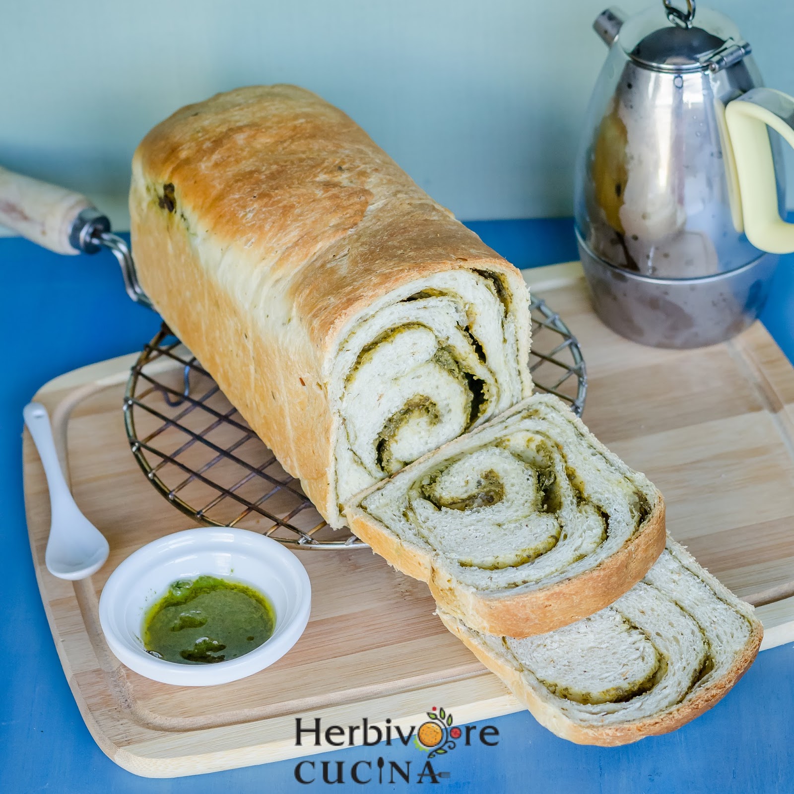 Herbivore Cucina Multigrain Pesto Swirl Bread for BreadBakers