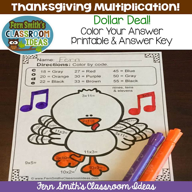 https://www.teacherspayteachers.com/Product/Dollar-Deal-Thanksgiving-Color-Your-Answers-Multiplication-Printable-Answers-2195936