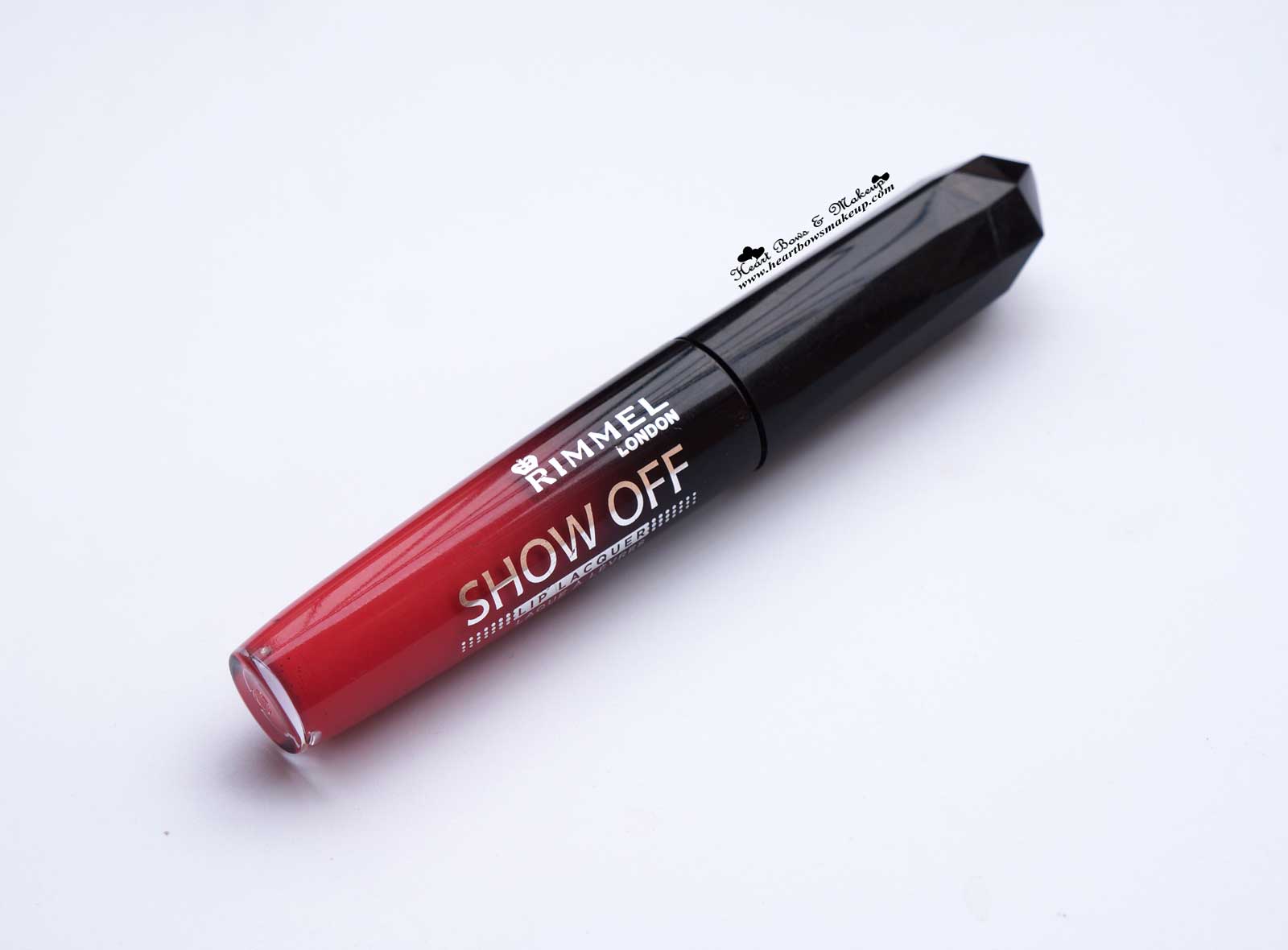 Rimmel Apocalips Showoff Aurora Lip Lacquer Review Swatches, Best Red Coral Lipgloss