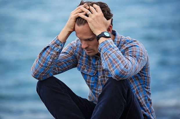 Depression speeds up the brain's aging process Depressed man
