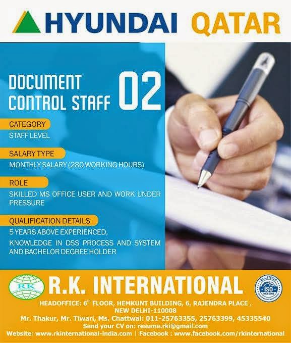Junior document controller jobs qatar