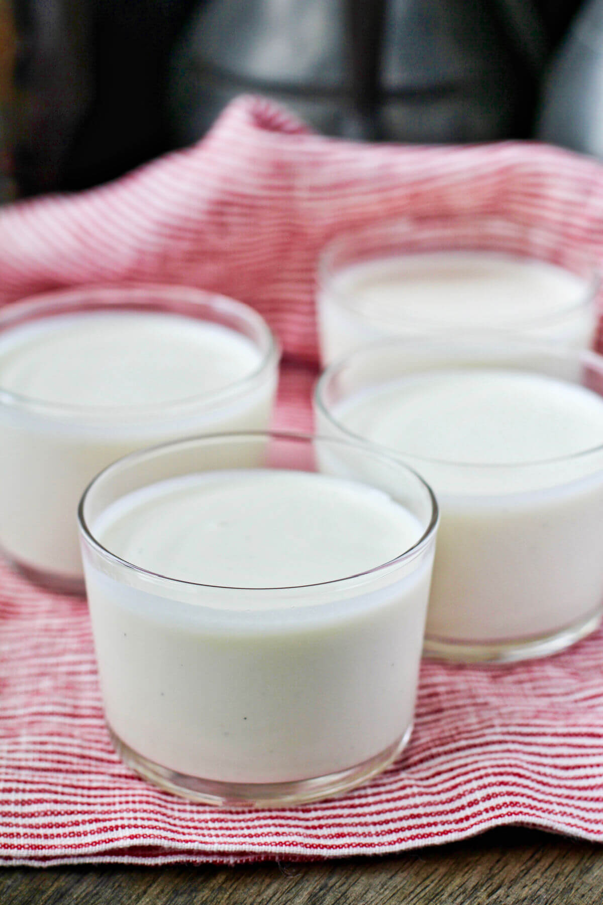 Yogurt Panna Cotta in jars.