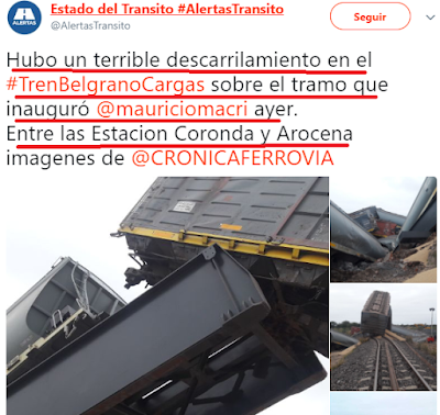 Macri: inauguración, descarrilamiento y derrumbe