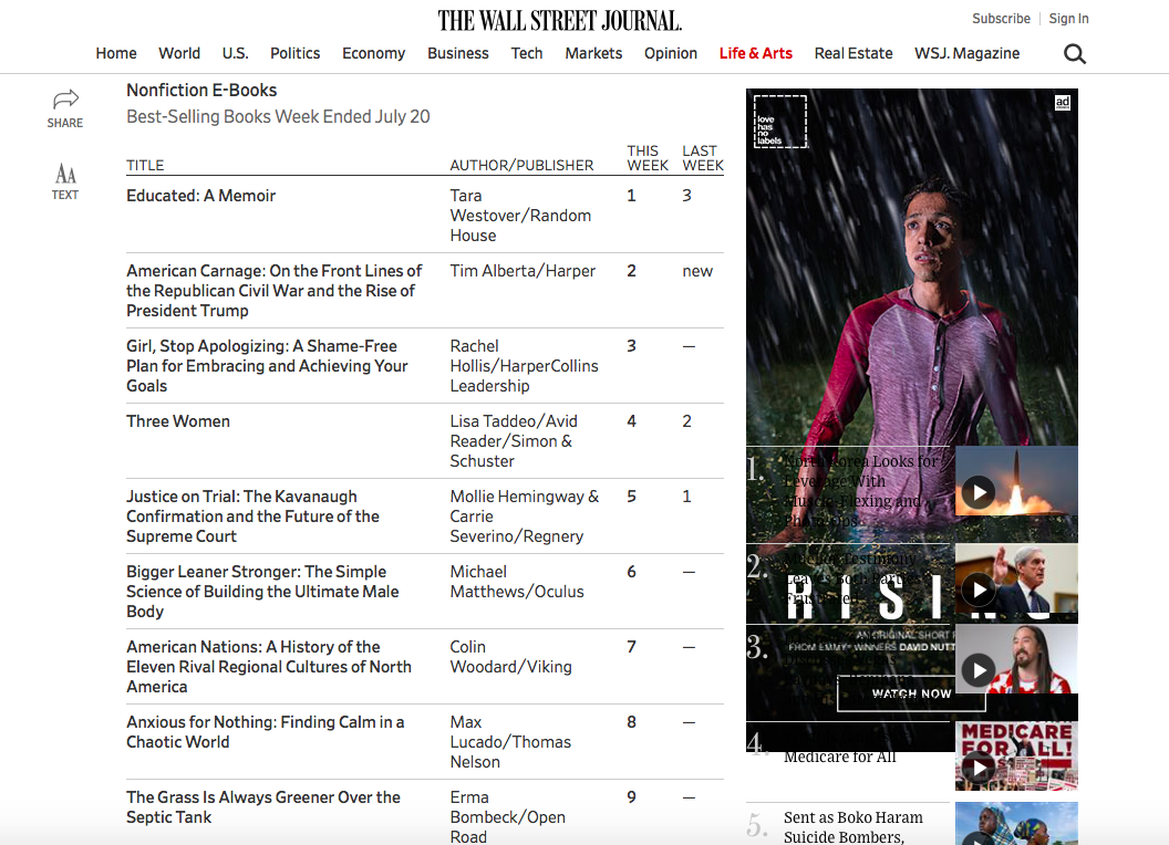 American Nations a Wall Street Journal Bestseller Colin