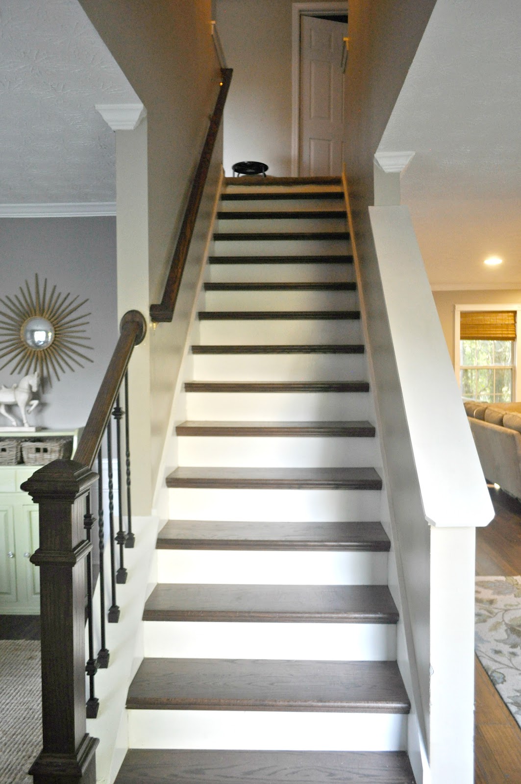 Stained Stair Treads Before and After Live Pretty on a Penny