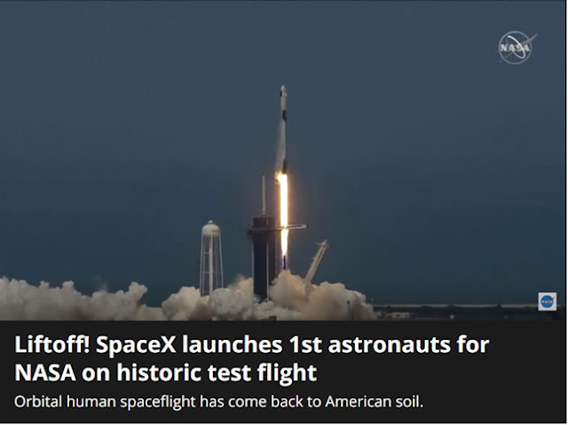 Hooray, Dragon crewed spacecraft liftoff! (Source: space.com)