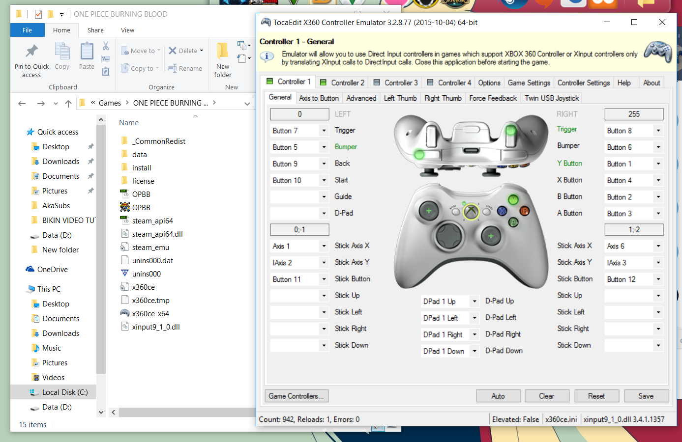 Cara setting xbox 360 controller emulator Rojo Inferno Anime, Games