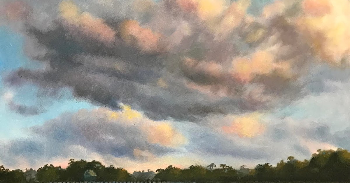 Small Oil Paintings: Garden City, SC marsh and cloud study- Sold