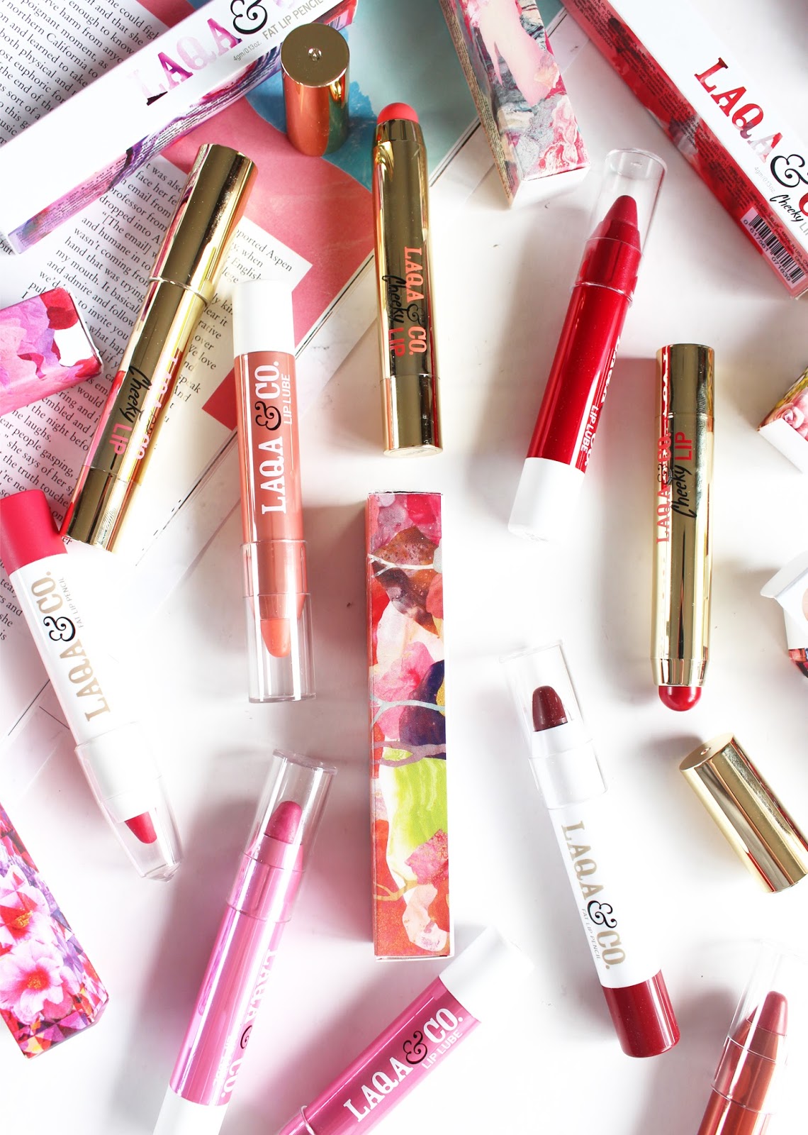LAQA&CO. | Fat Lip Pencil, Cheeky Lip + Lip Lubes - Review + Swatches - CassandraMyee