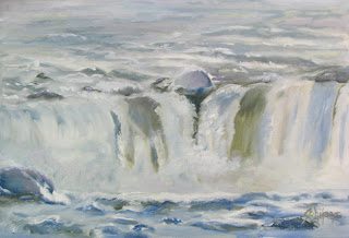 Ice at Niagara Falls oil painting