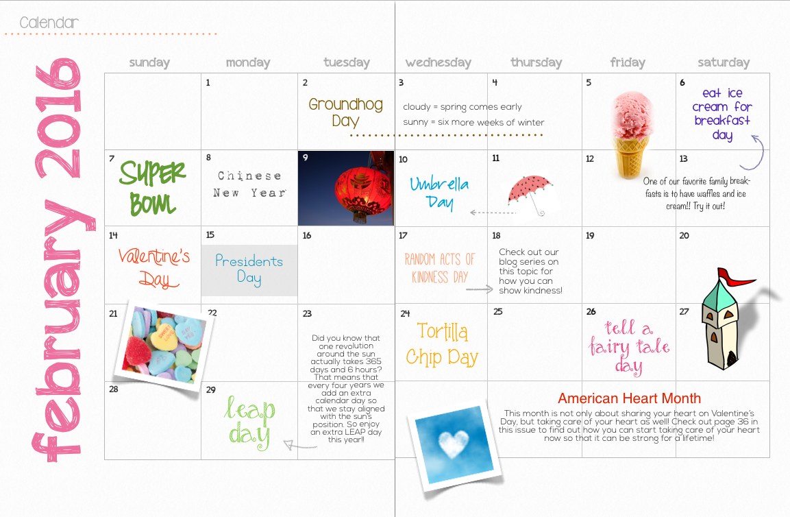 Stand & Shine Magazine: February 2016 Calendar