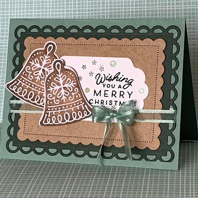 Gingerbread Bells on a handmade Christmas Card using Frosted Gingerbread Stamp Set from Stampin' Up!