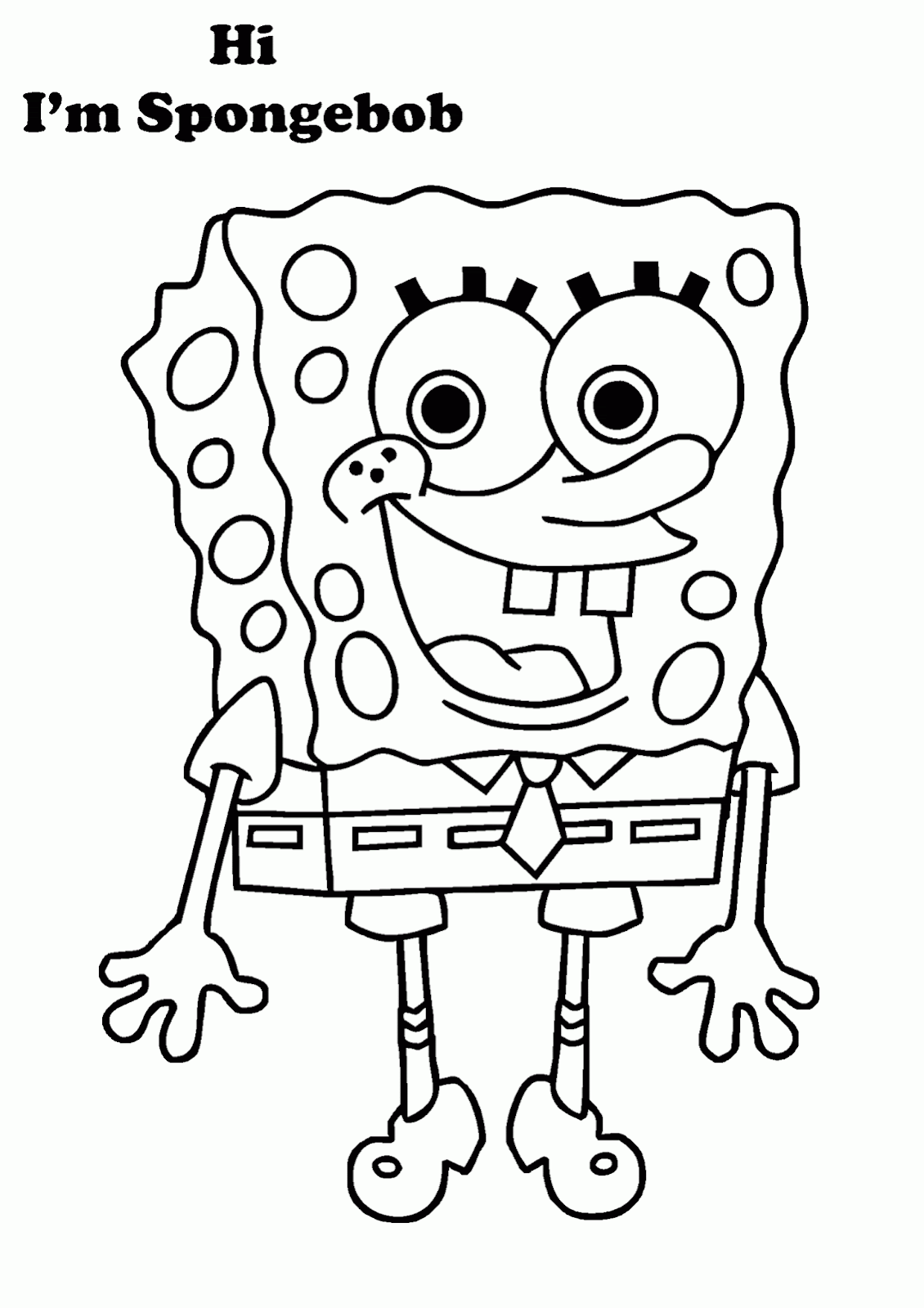 Mewarnai Gambar SpongeBob Contoh Anak PAUD
