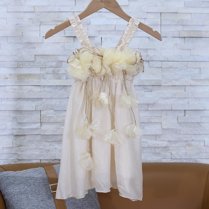 Đầm Voan Phối Hoa Ren Nổi – Bé 3-13 tuổi – Thương Hiệu : Khaki 153465