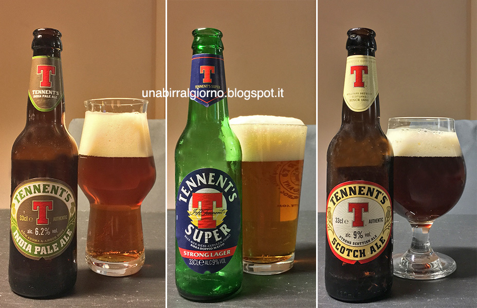UNA BIRRA AL GIORNO Tennents India Pale Ale,Tennents Super & Tennents Scotch Ale