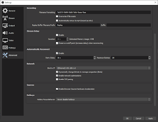 menu advanced obs studio