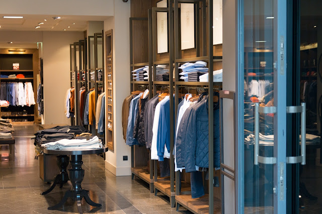 Interior of an organized boutique clothes shop