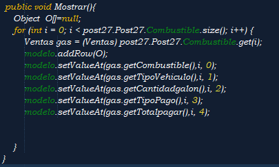 Control de ventas de combustible en JAVA