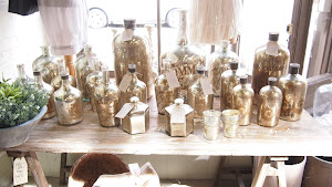 Mercury glass bottles..