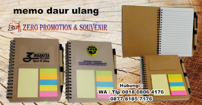 memo daur ulang, souvenir bloknote, agenda promosi