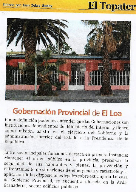 Provincia El Loa Futura Región Gobernación El Loa