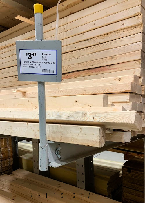 wood at Lowes to make a wooden candle holder