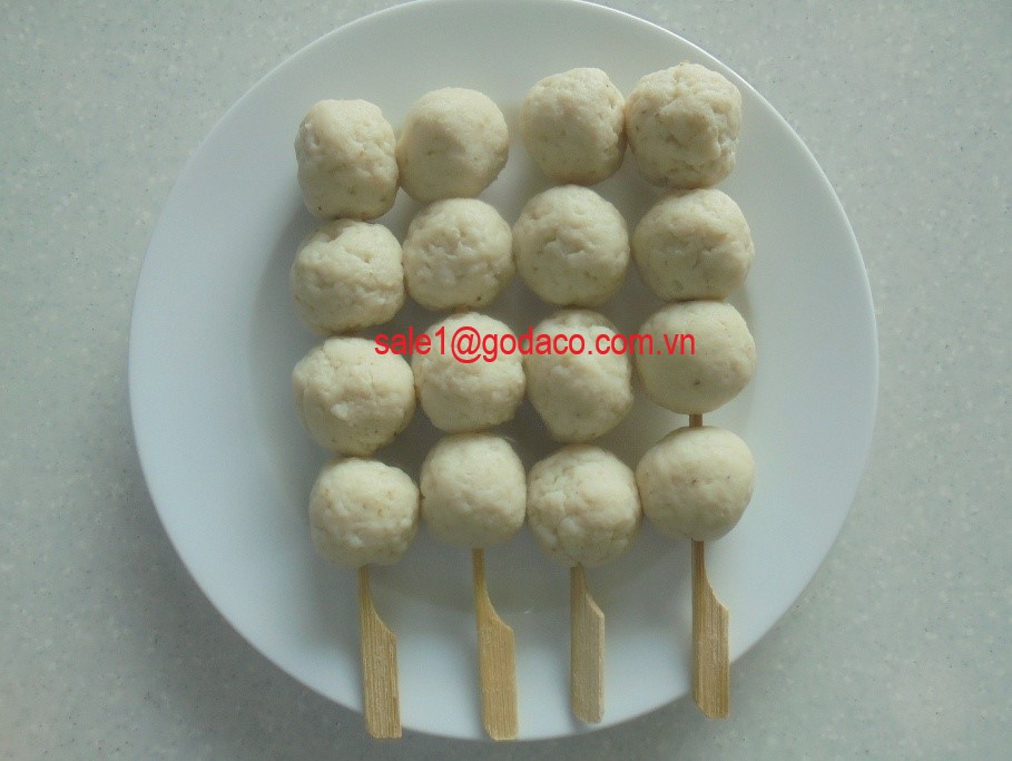 Cooked Fishball Skewer - Cooked FIsh Ball Skewer - Cooked Basa Fishball Skewer - Cá viên xiên que