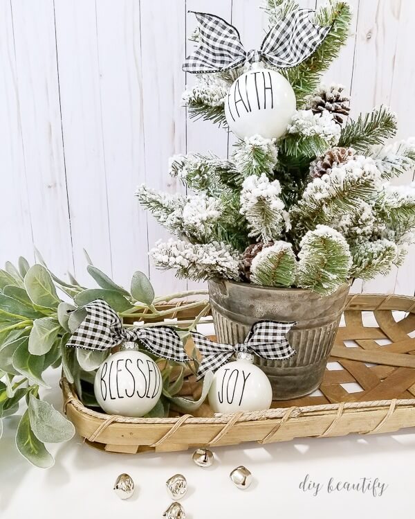 Rae Dunn Inspired Christmas Ornaments DIY Beautify Creating Beauty