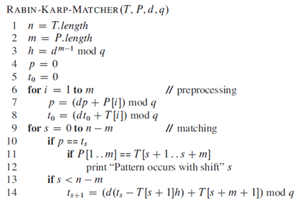 Design and Analysis of Algorithms: The Rabin-Karp algorithm