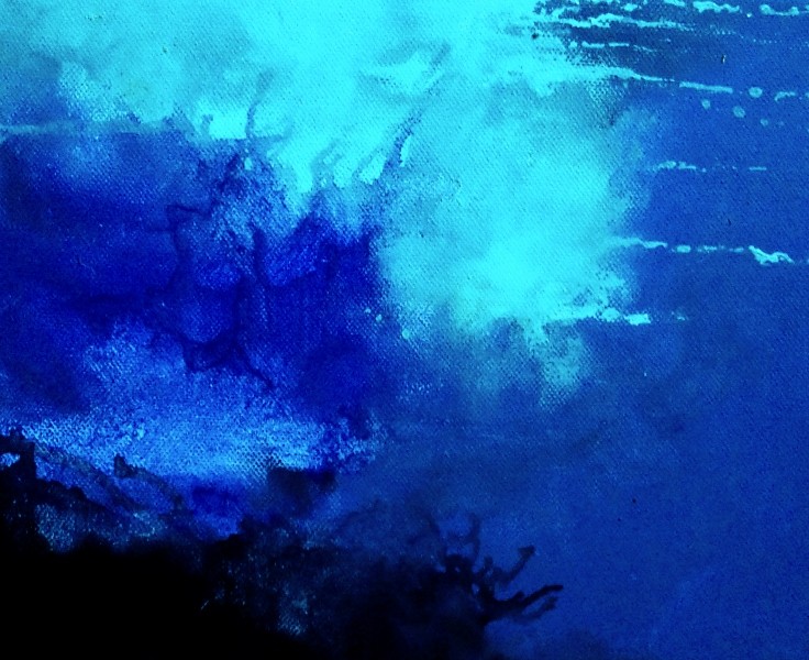 Daily Painters Abstract Gallery Blue Abstract Original Oil Painting