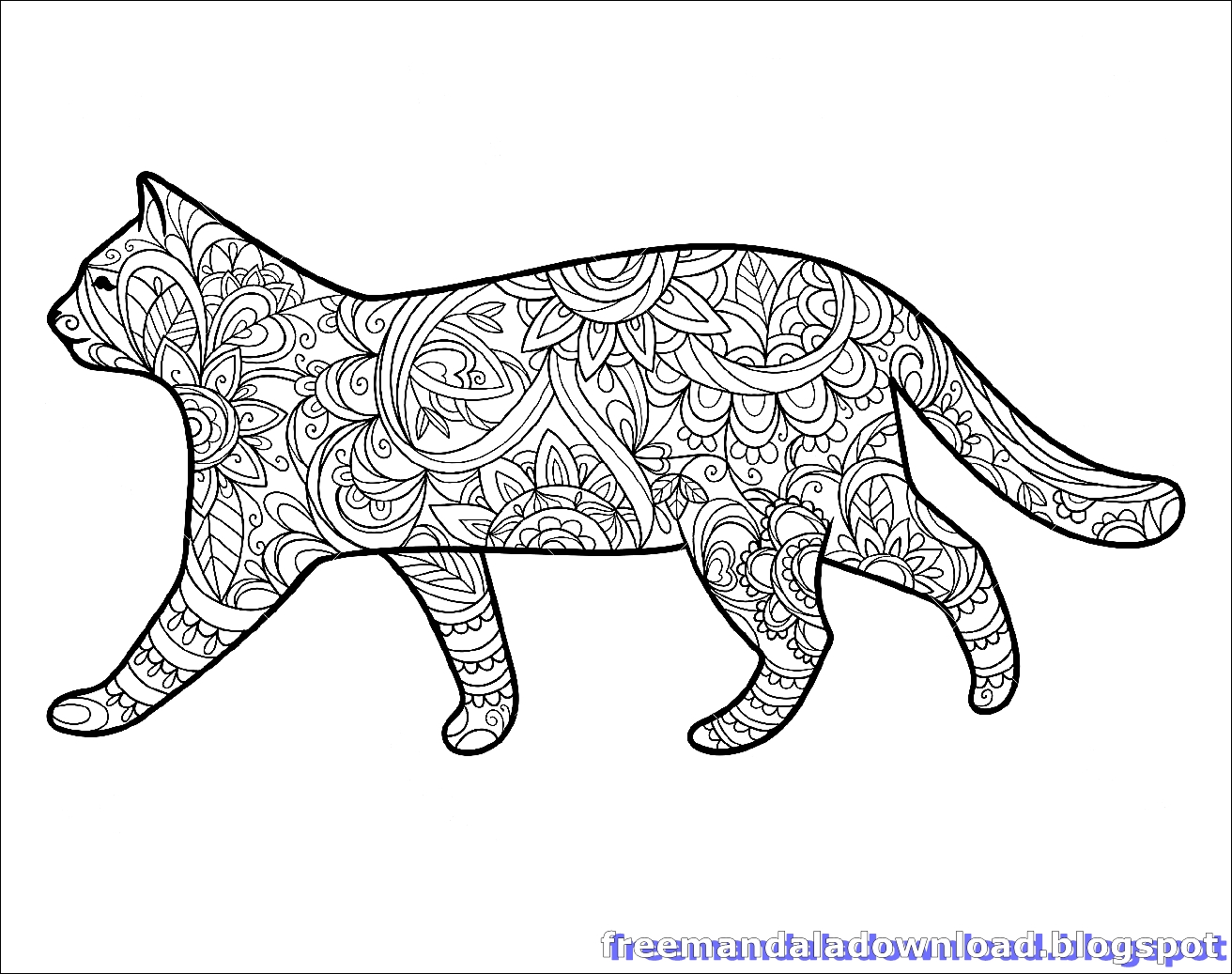 Cat Mandala Coloring Pages For Kids Coloring Pages