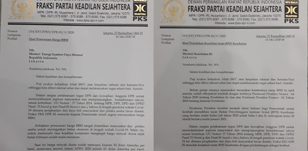 Kirim 2 Surat untuk Pembantu Jokowi, PKS Minta Turunkan BBM dan Batalkan Kenaikan BPJS
