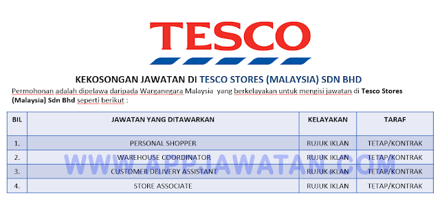 Jawatan Kosong di Tesco Stores Malaysia Sdn Bhd.