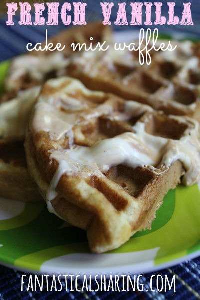 French Vanilla Cake Mix Waffles | 1 box of cake mix away from a sweet breakfast for the whole family to enjoy | www.fantasticalsharing.com