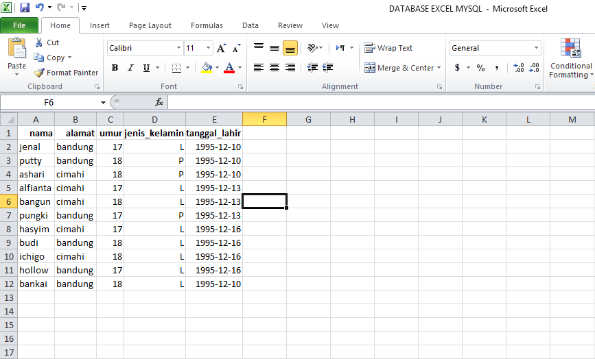 cara konversi data excel ke database / basis data BlogSiJe