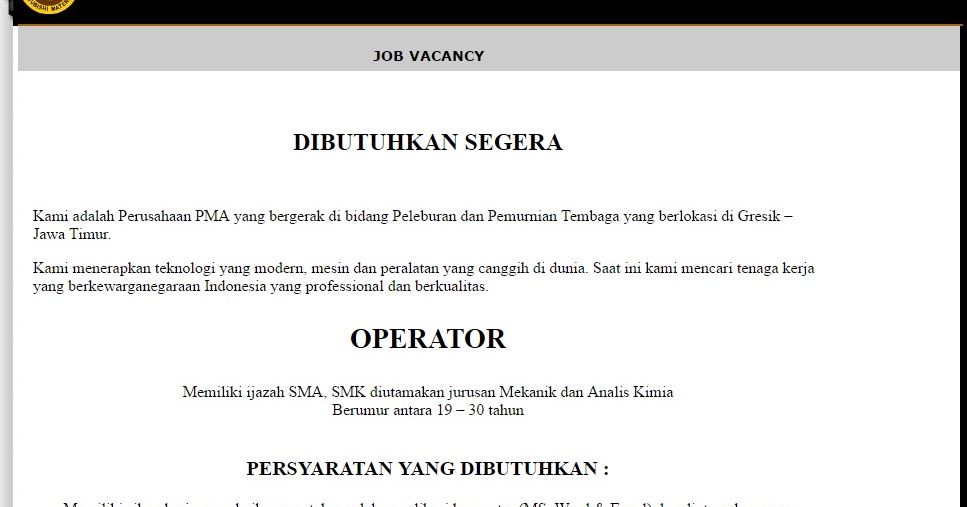Staff rnd pangan pt hayumi agro indonesia gresik