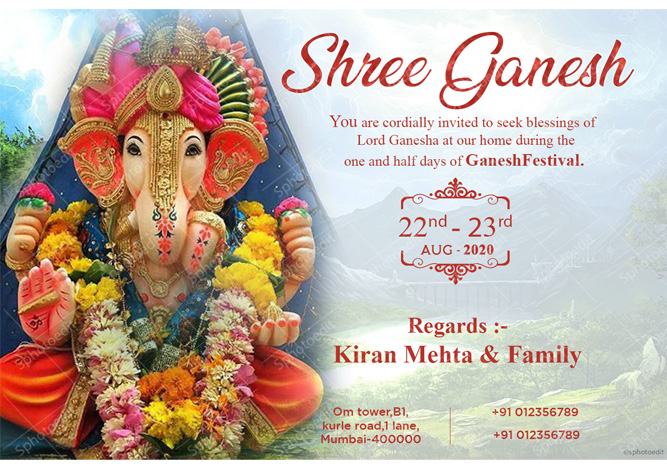 ganesh chaturthi invitation 2020 sphotoedit free