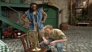 two members of Stompy see a tuba, and they would like to find its rightful owner and also use it to make music. Sesame Street Let's Make Music