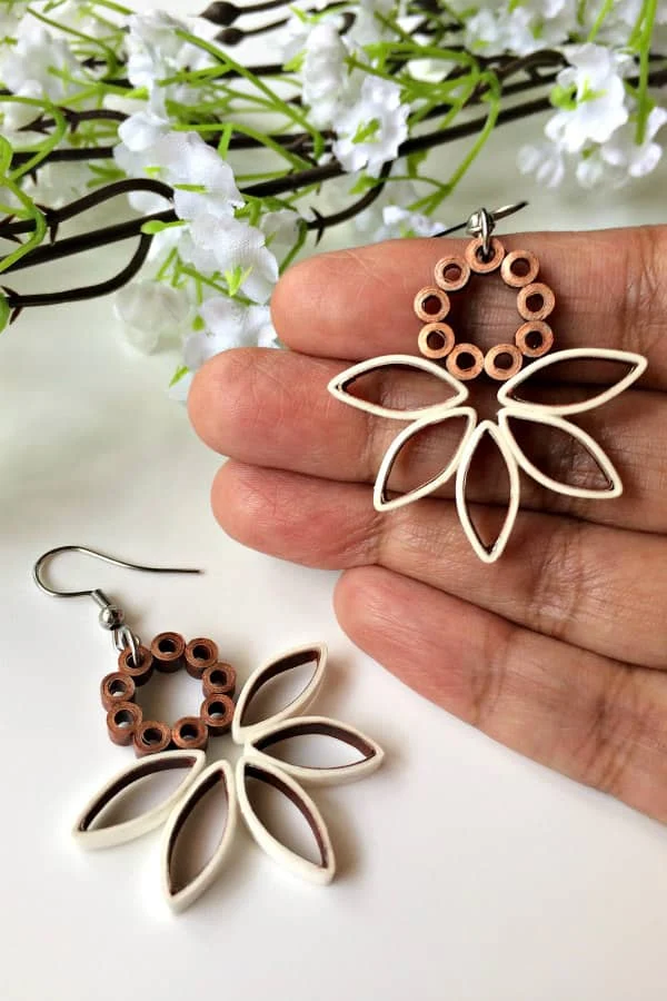 Square Leaves Paper Earrings – AG Design Handmade Jewelry