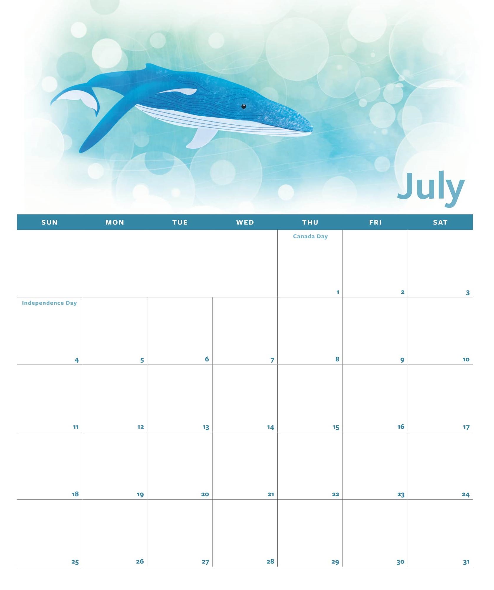 July 2021 Calendar Blank